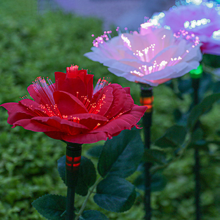 Solar LED Rozen Tuinlamp – Creatief Rood/Roze/Blauw/Champagne – 1.2 V (1 Lichtbron)