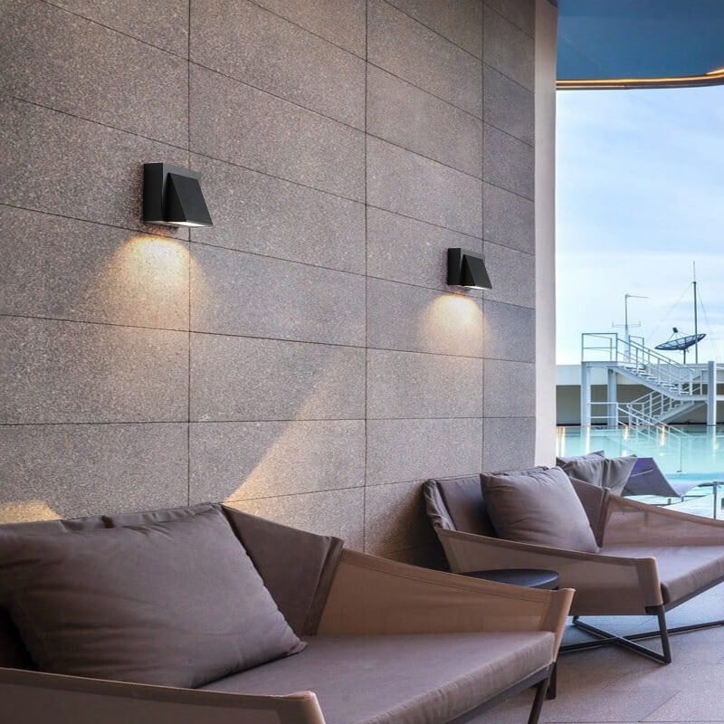 Moderne Zwarte Aluminium Buitenlamp met Geïntegreerde LED