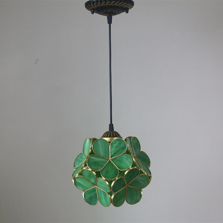 Vintage Glazen Hanglamp – Kleurrijk Handgemaakt Design