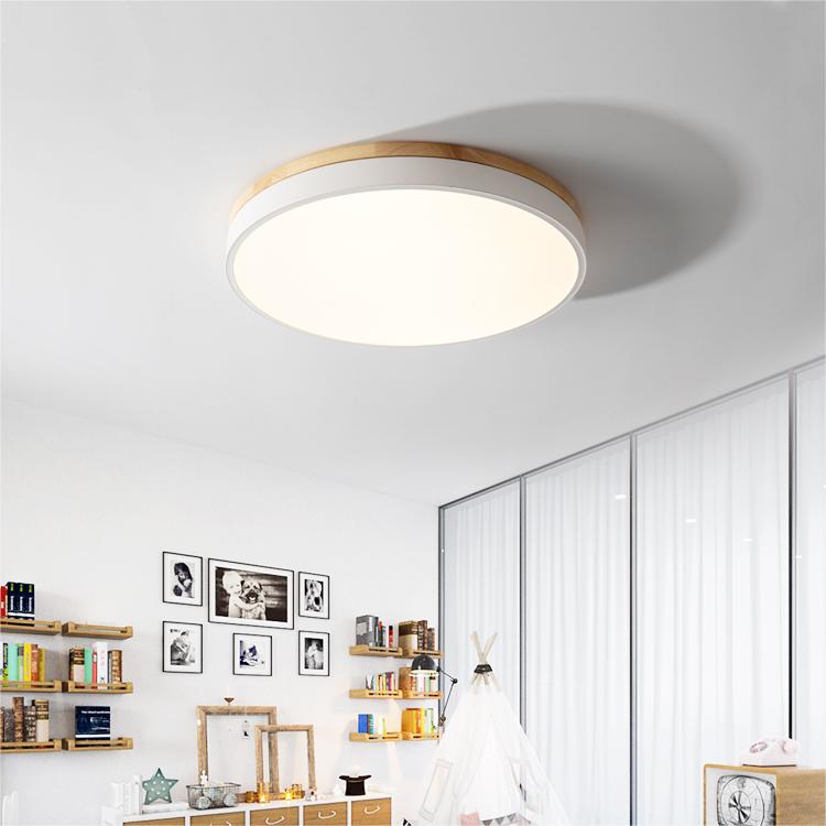 Tröde - Houten Ronde LED Plafondlamp in Scandinavische Stijl