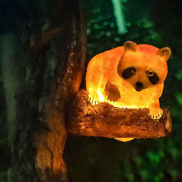 Decoratieve Solar Dierentuinlamp – Uil / Kameleon / Toekan / Wasbeer – (1 LED)