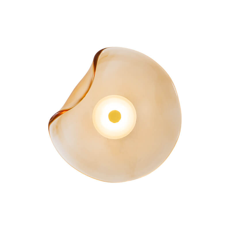 Moderne LED Wandlamp – Glas & IJzer in Grijs, Blauw of Amber