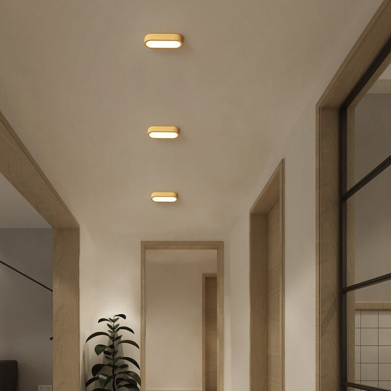 Moderne Houten Plafondlamp – Hout/Walnoot Houtnerf – LED 8W