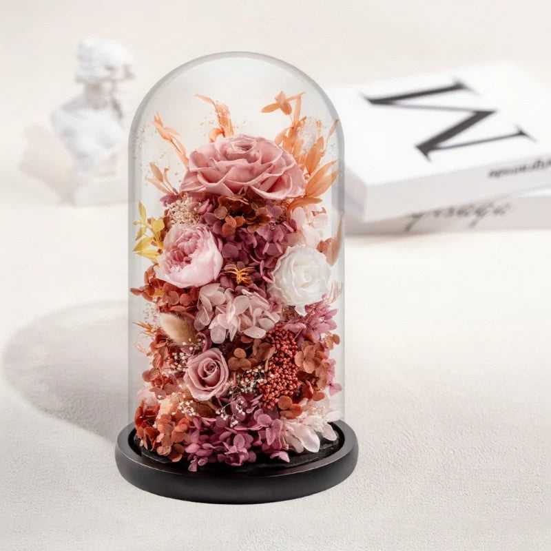 Floro – Nachtlamp met Gedroogde Bloemen onder Glas