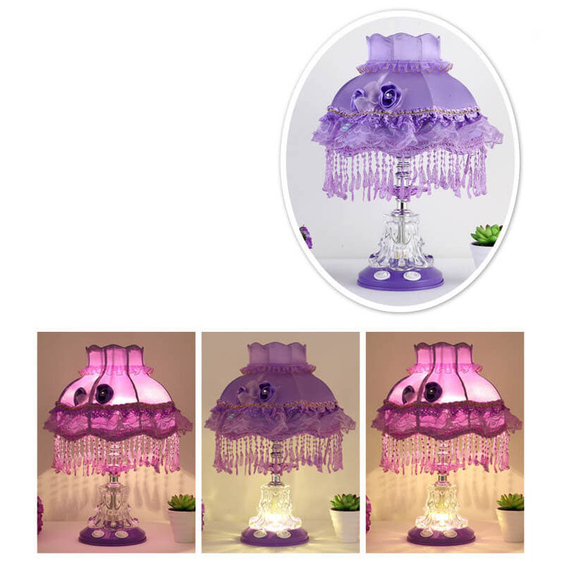 Moderne Stoffen Tafellamp – Glas & Textiel, E26 Fitting, 39 cm Hoog