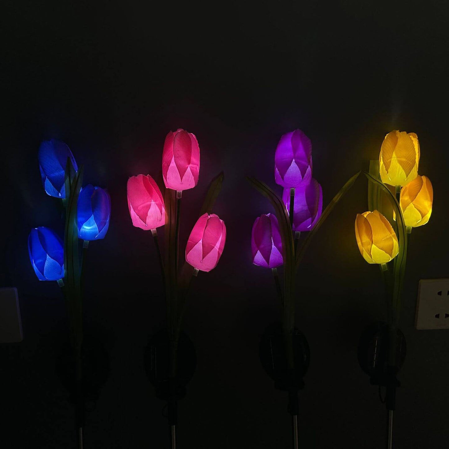 Solar LED Tuinlamp met Tulp Design – Roze/Paars/Blauw/Geel – 1.2 V (1 LED)