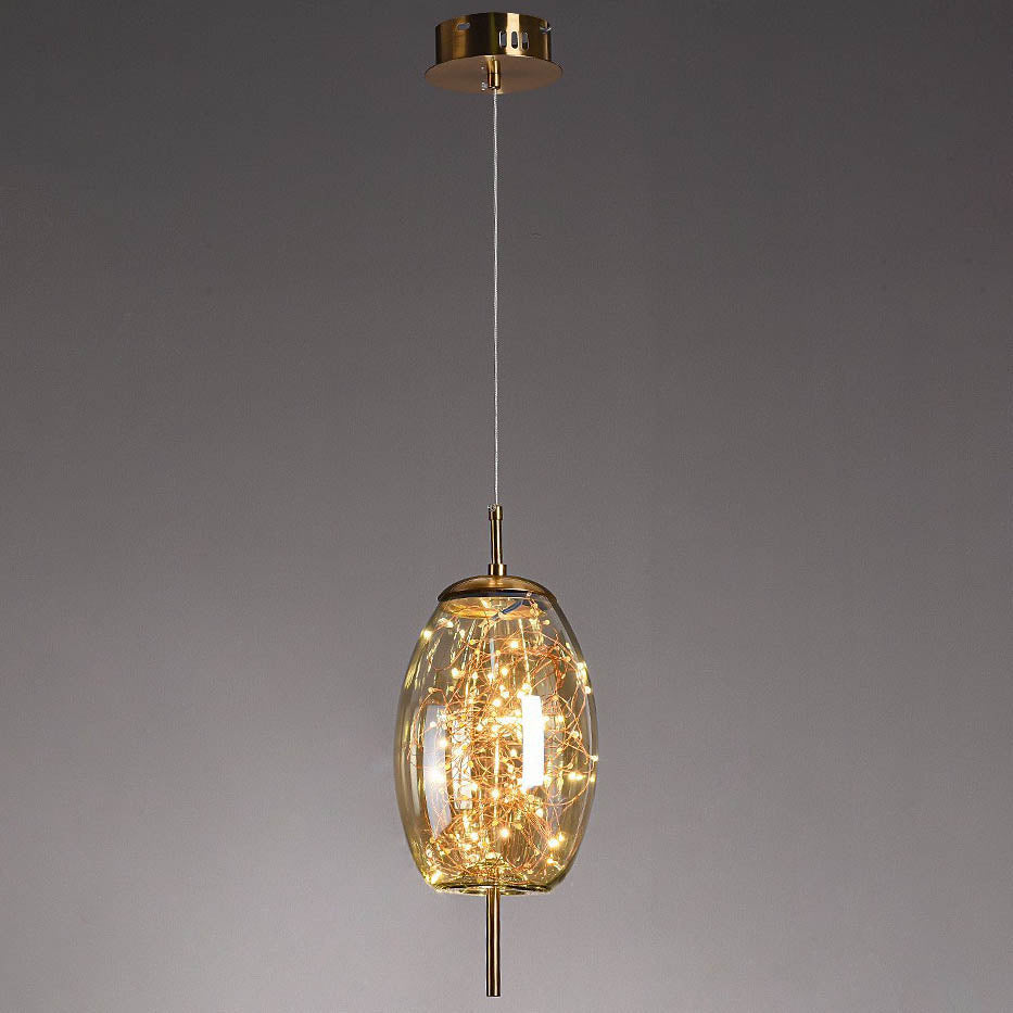 Scandinavische Glazen LED Hanglamp – Amber of Antracietgrijs