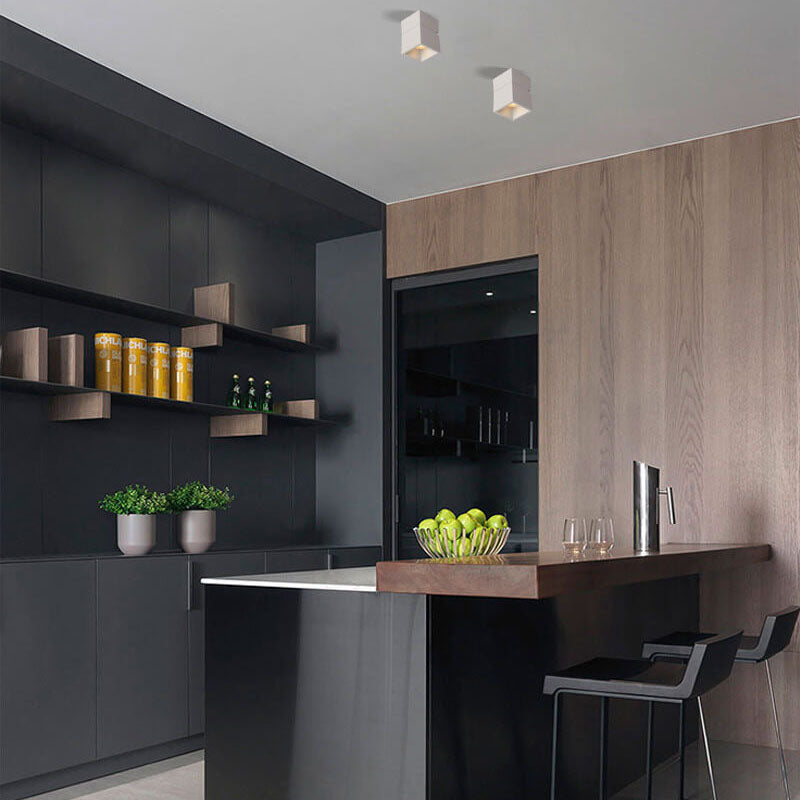 Moderne Aluminium Semi-Flush Mount Plafondlamp – Zwart/Wit – LED 7W/12W