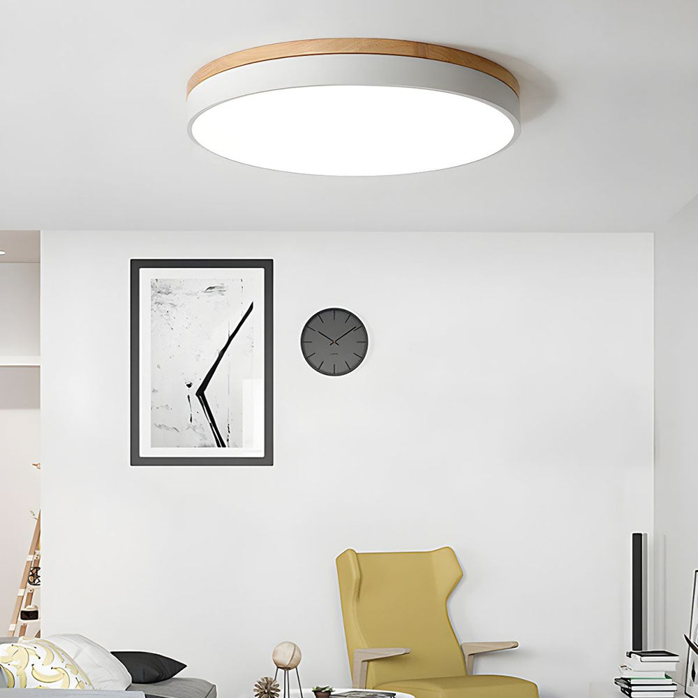Tröde - Houten Ronde LED Plafondlamp in Scandinavische Stijl