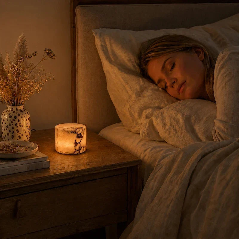 Oplaadbare Marmeren Tafellamp – LED Touch Bedlamp op USB