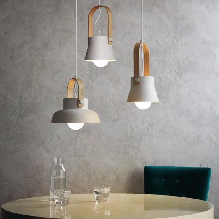 Kleurrijke Moderne Hanglamp met Metaal & Hout