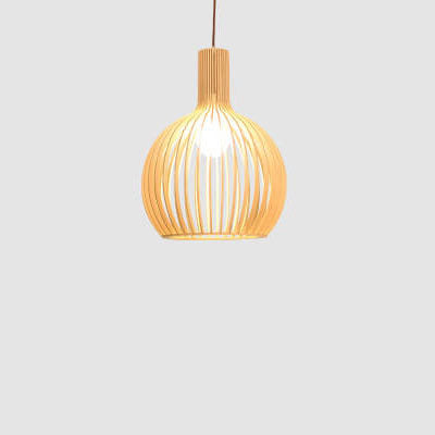 Moderne Houten Hanglamp – Japandi Design Beige – E26 Fitting