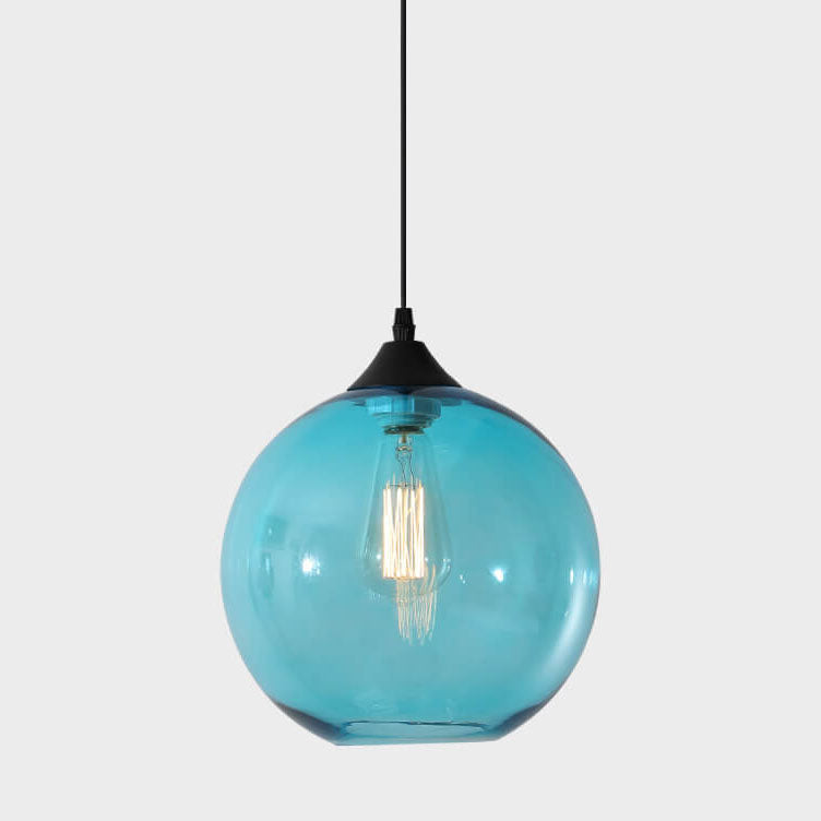 Moderne Glazen Hanglamp in Meerdere Kleuren met Bolvormig Design