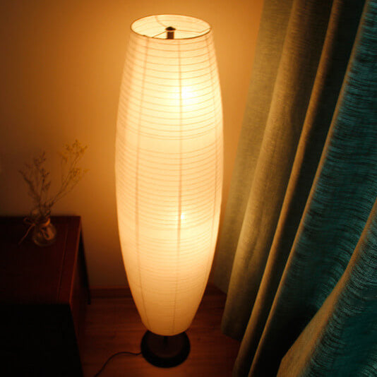 Moderne Japandi Vloerlamp met Papieren Kap