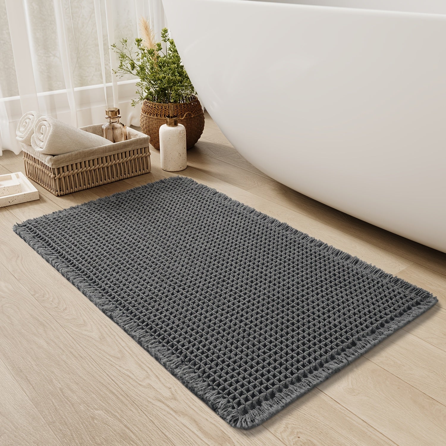 Ultra Absorberende Antislip Badmat – Wafelstructuur & Machinewasbaar Comfort