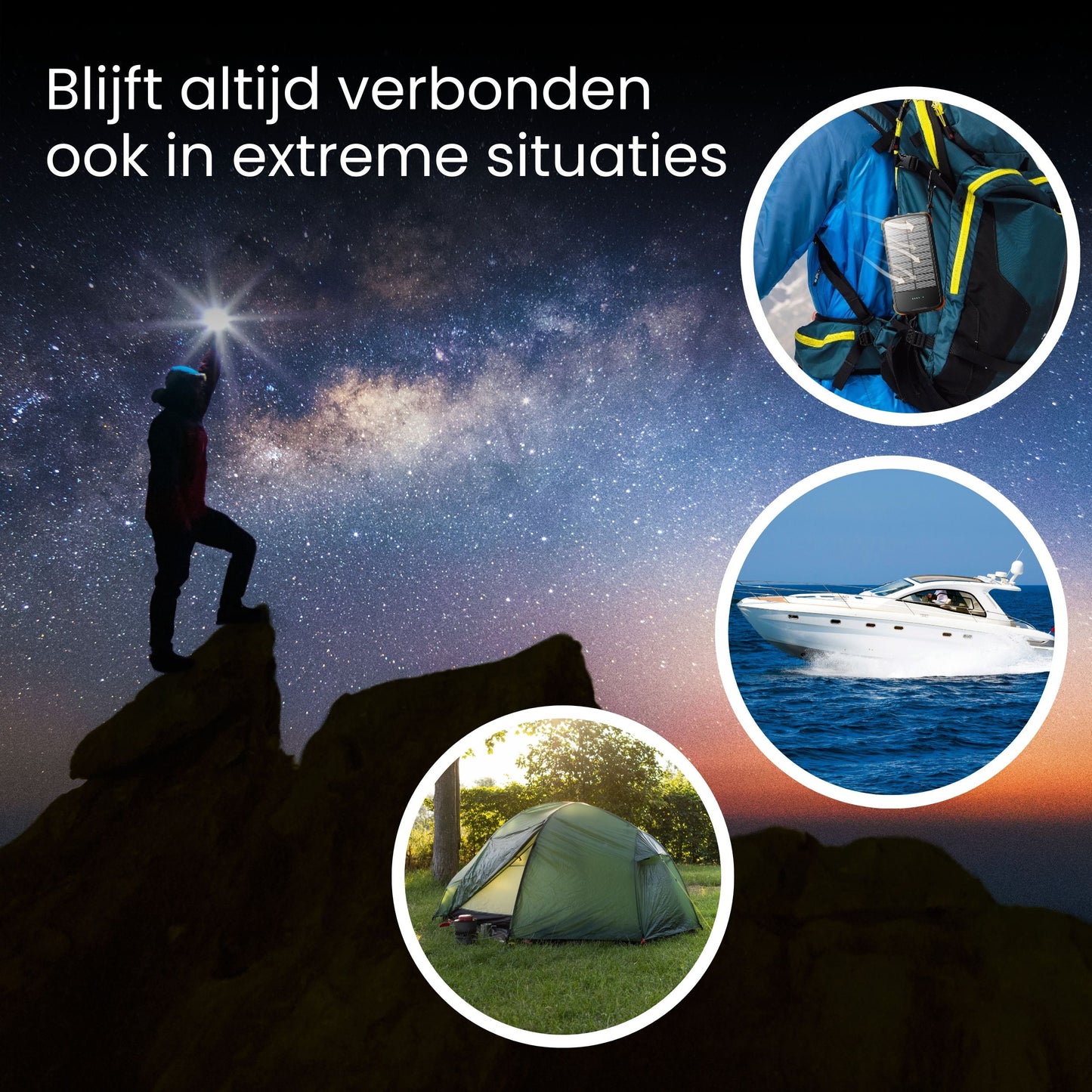 Lumio – Strong Solar Powerbank 30000 mAh met 4 zonnepanelen en 8-in-1 laadfunctie