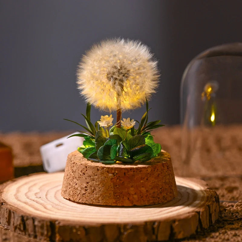 Floro – Nachtlamp met Gedroogde Bloemen onder Glas