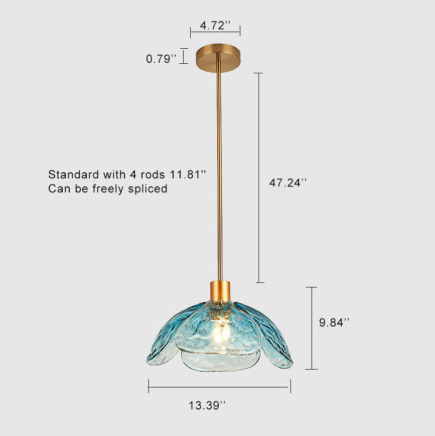 Moderne Glazen Hanglamp – Blauw, Groen of Roze – E26 Fitting