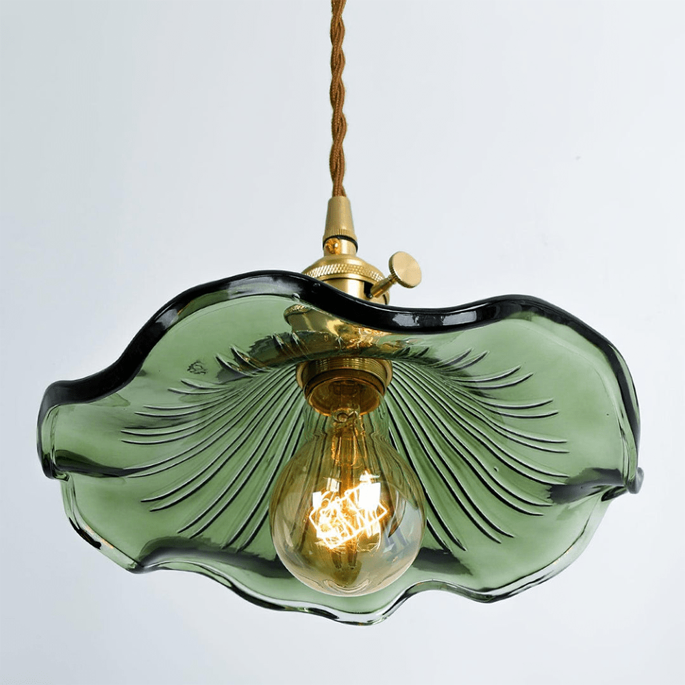 Elegante Glazen Hibiscusbloem Hanglamp met Stijlvol Design