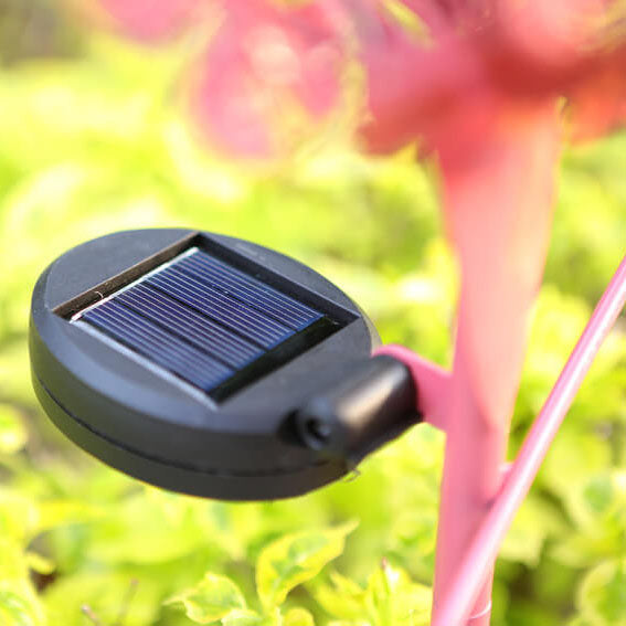 Flamengo Solar LED Tuinlamp – Roze – (1 LED)