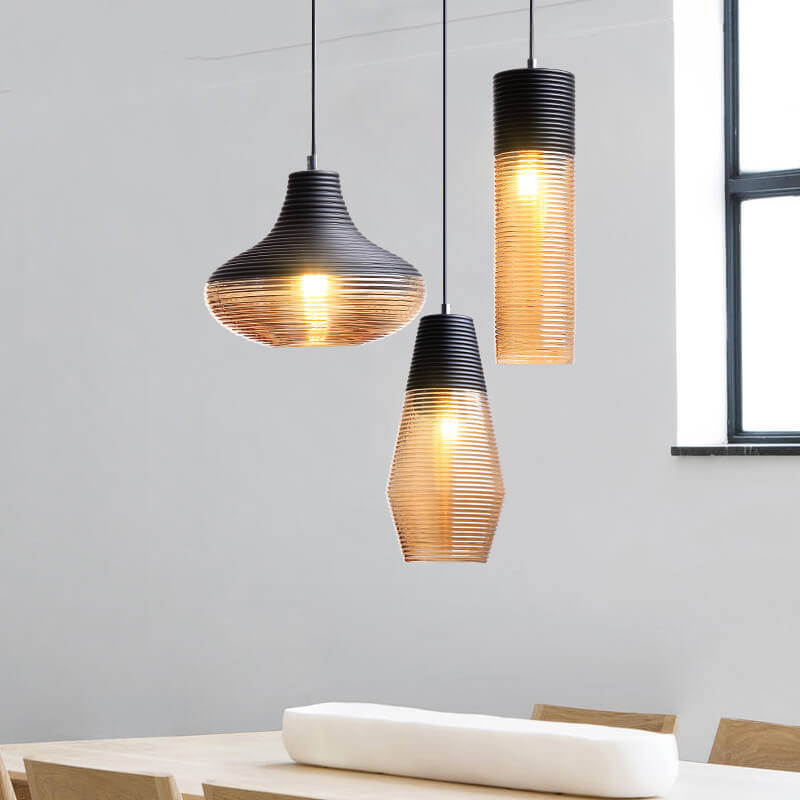 Moderne Glazen Hanglamp in Helder of Zwart Design
