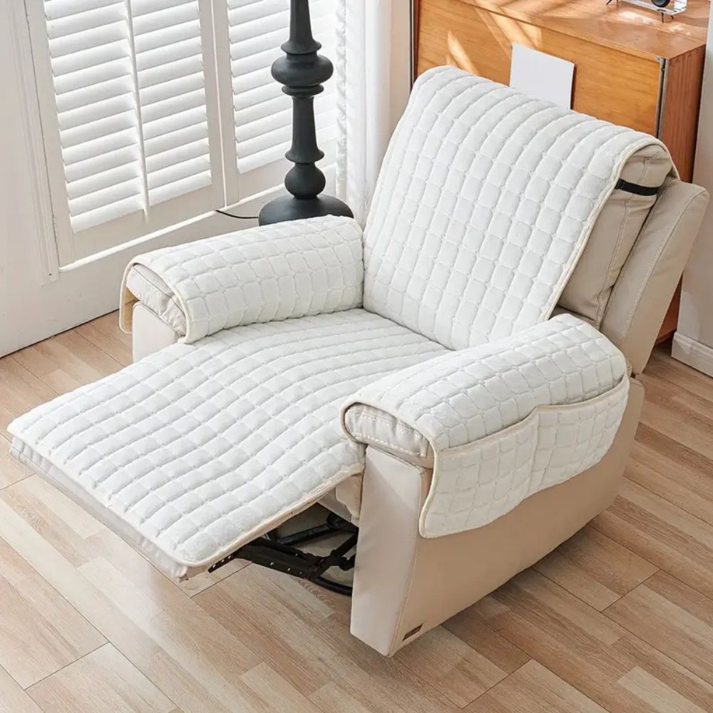 Gewatteerde Fauteuilbeschermer | Antislip Microvezel Fauteuilhoes Met Opbergvak