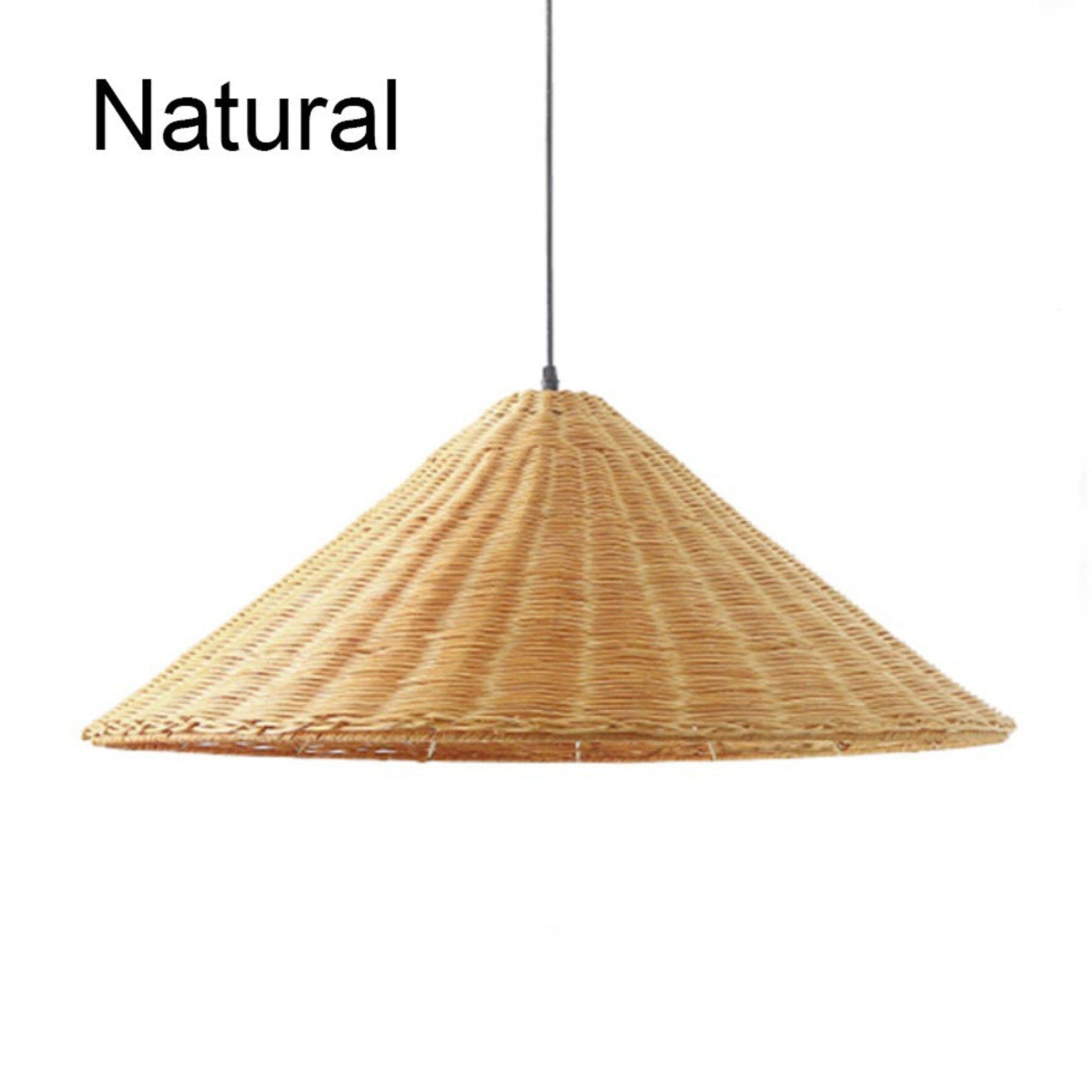 Retro Handgeweven Kegelvormige Rattan Hanglamp