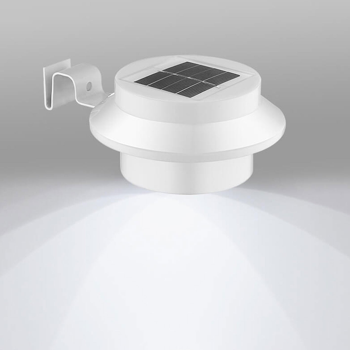 Industriële Solar Wandlamp – Zwart/Wit – Weerbestendig Buitenlicht