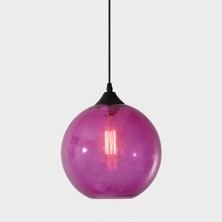 Moderne Glazen Hanglamp in Meerdere Kleuren met Bolvormig Design