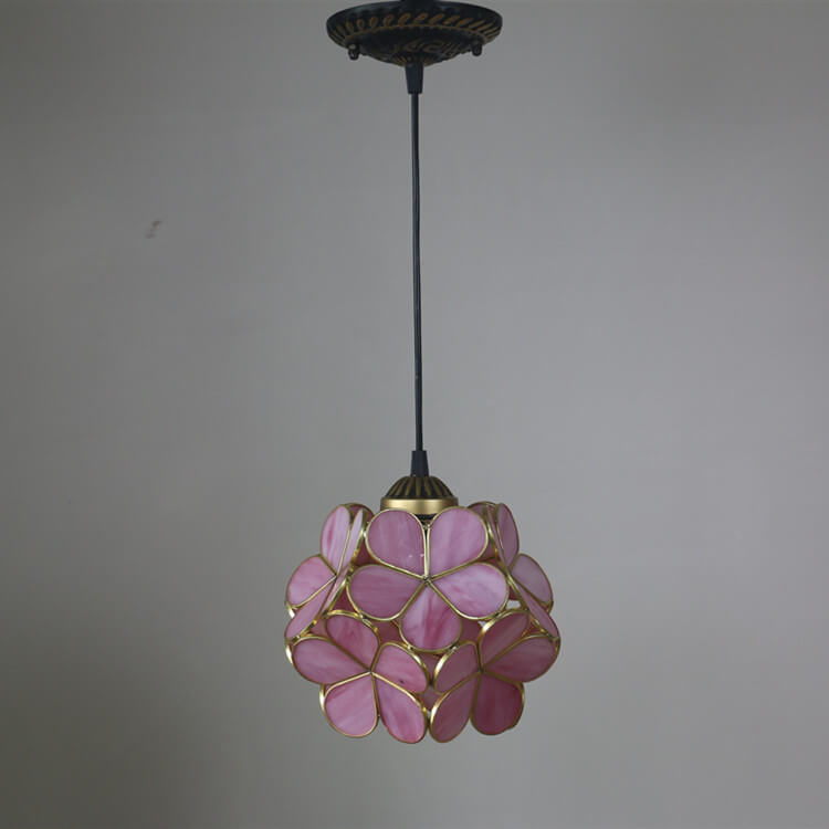 Vintage Glazen Hanglamp – Kleurrijk Handgemaakt Design