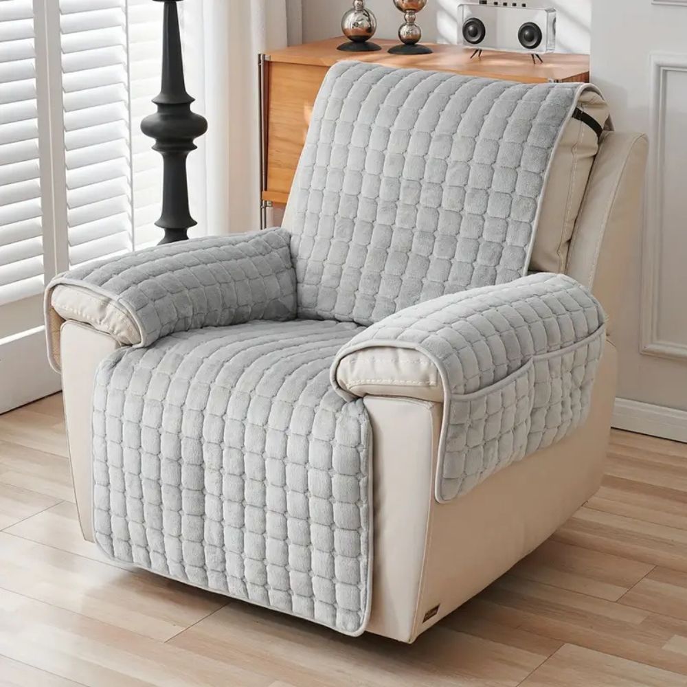 Gewatteerde Fauteuilbeschermer | Antislip Microvezel Fauteuilhoes Met Opbergvak