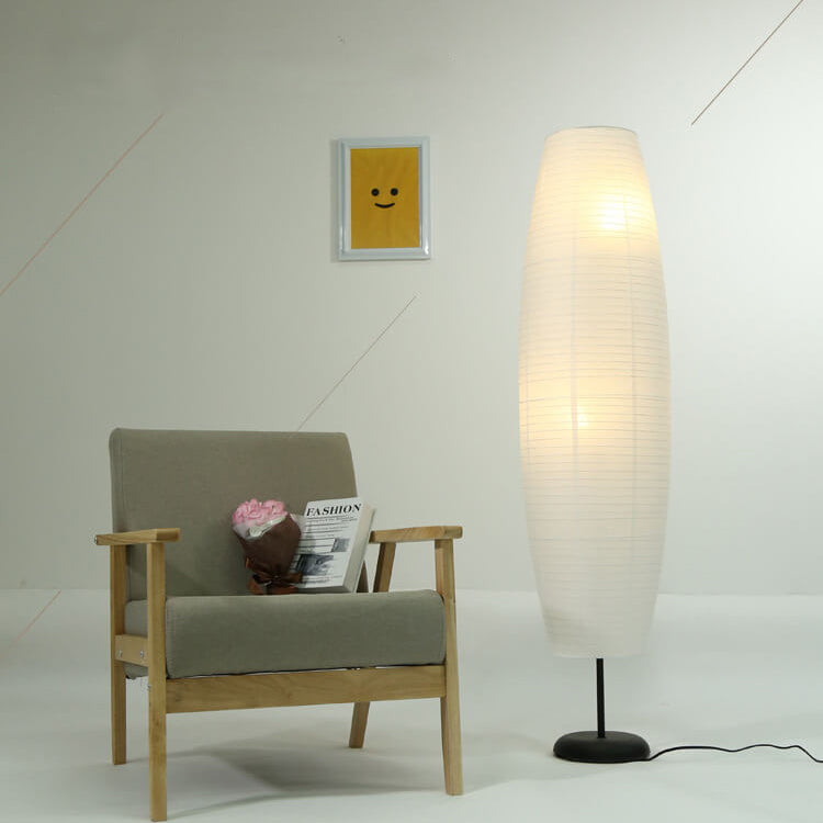 Moderne Japandi Vloerlamp met Papieren Kap