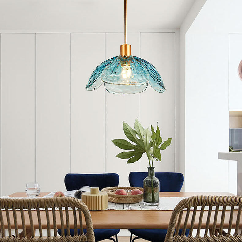 Moderne Glazen Hanglamp – Blauw, Groen of Roze – E26 Fitting