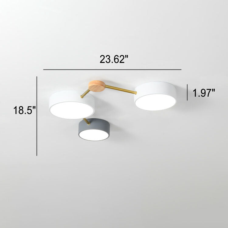Modulaire Moderne LED Plafondlamp met Hout en Acryl in een Strak Design