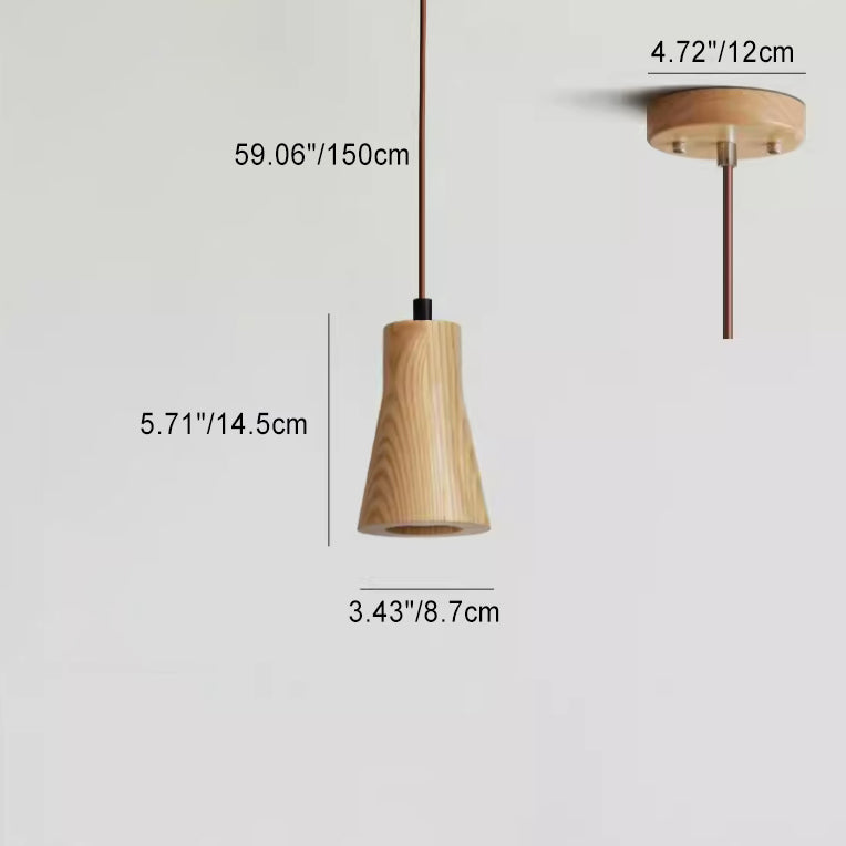 Moderne Houten Hanglamp met Minimalistisch Beige Design