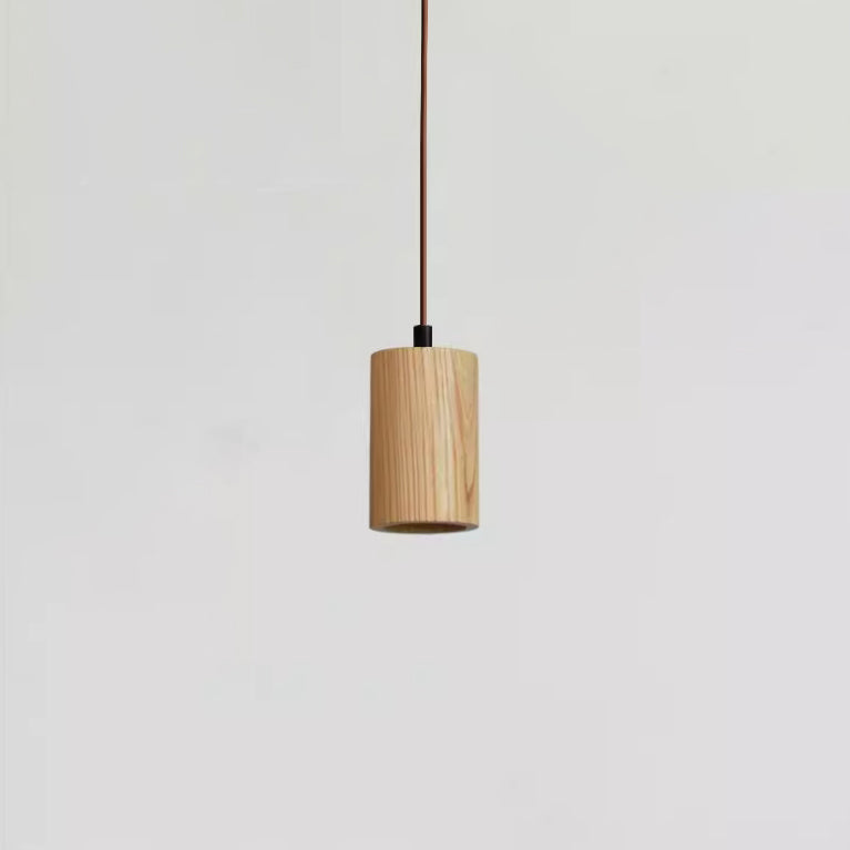 Moderne Houten Hanglamp met Minimalistisch Beige Design