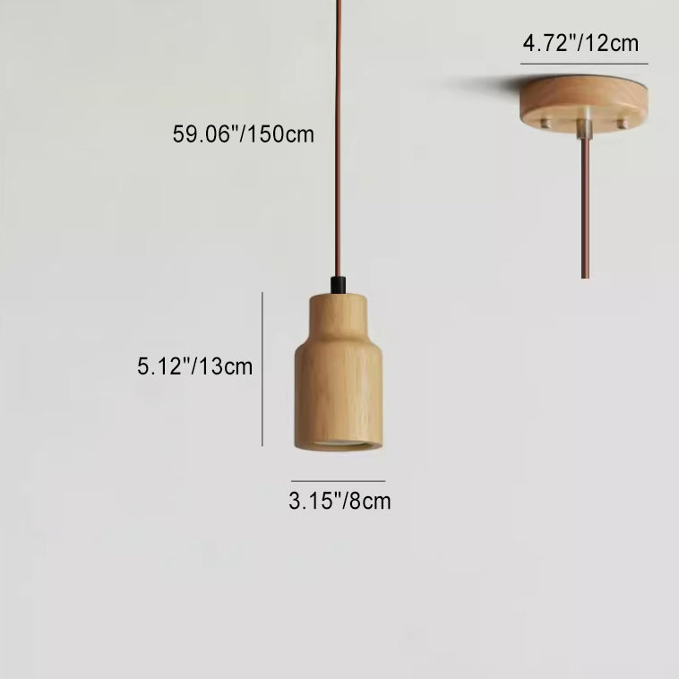 Moderne Houten Hanglamp met Minimalistisch Beige Design