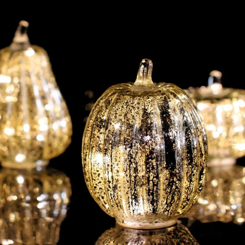 Handgeblazen Glazen Herfsverlichting– Met Timer en Warm Wit Licht