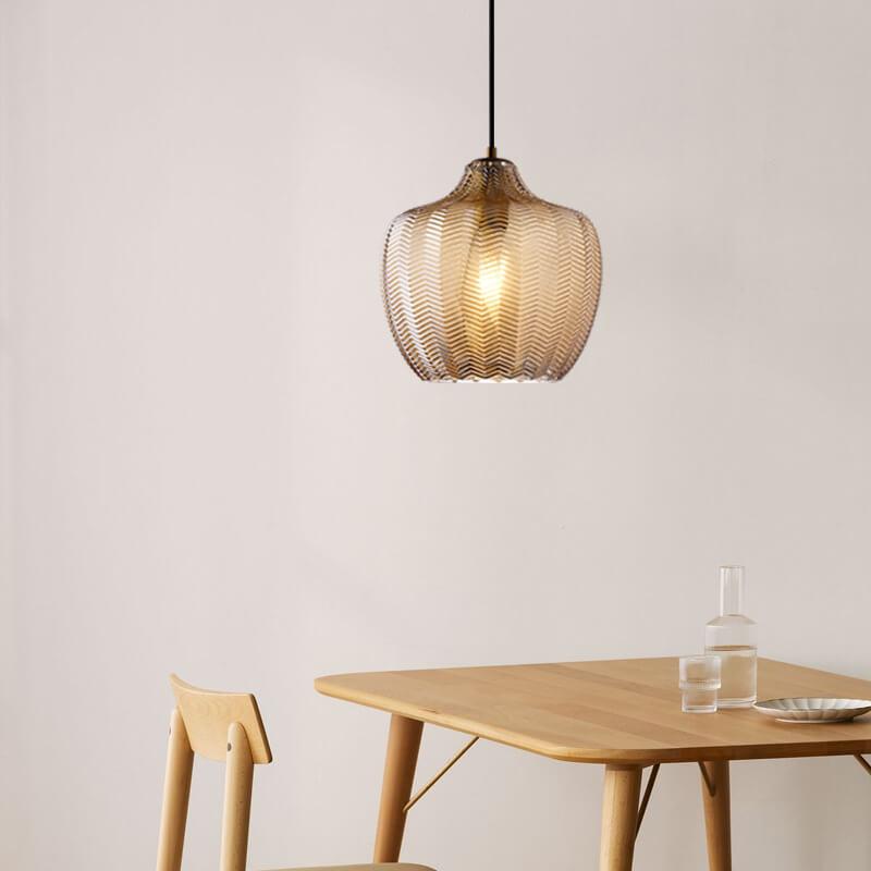 Moderne Glazen Hanglamp – Smoke Gray of Cognac, Verstelbare Hoogte