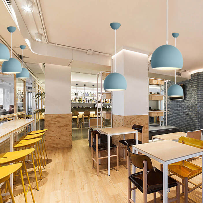 Moderne Aluminium Hanglamp – Zwart, Wit, Geel, Blauw, Roze, Rood, Groen, Grijs – E26