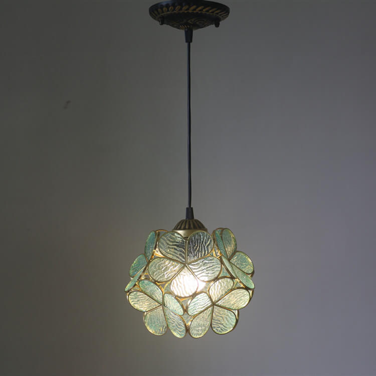 Vintage Glazen Hanglamp – Kleurrijk Handgemaakt Design