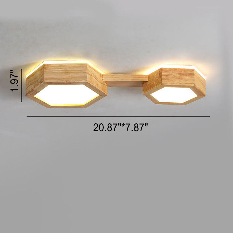 Moderne Houten Japandi LED Plafondlamp –1/2/3 Spots