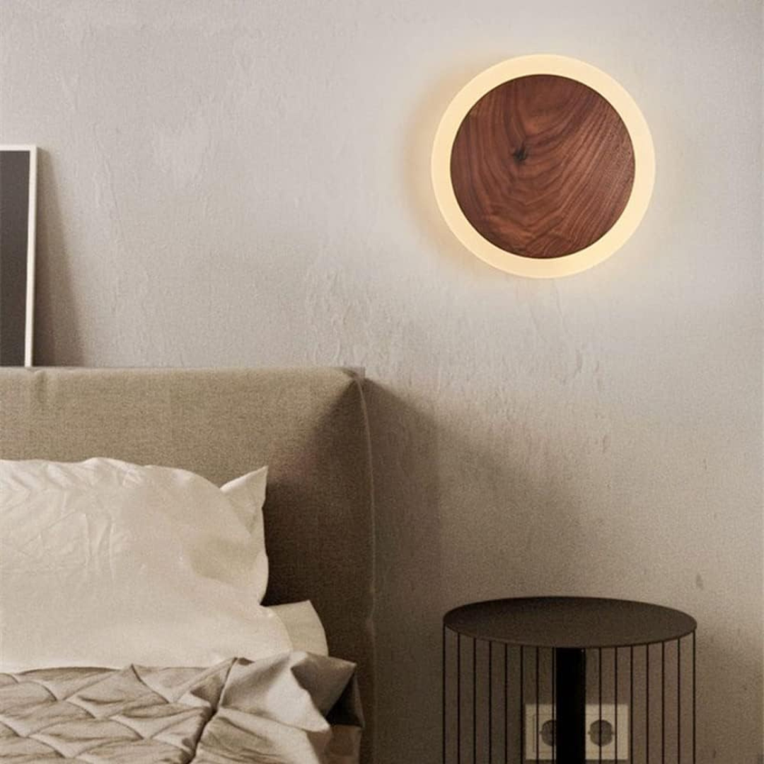 Japandi Wandlamp met Hout en Geïntegreerde LED