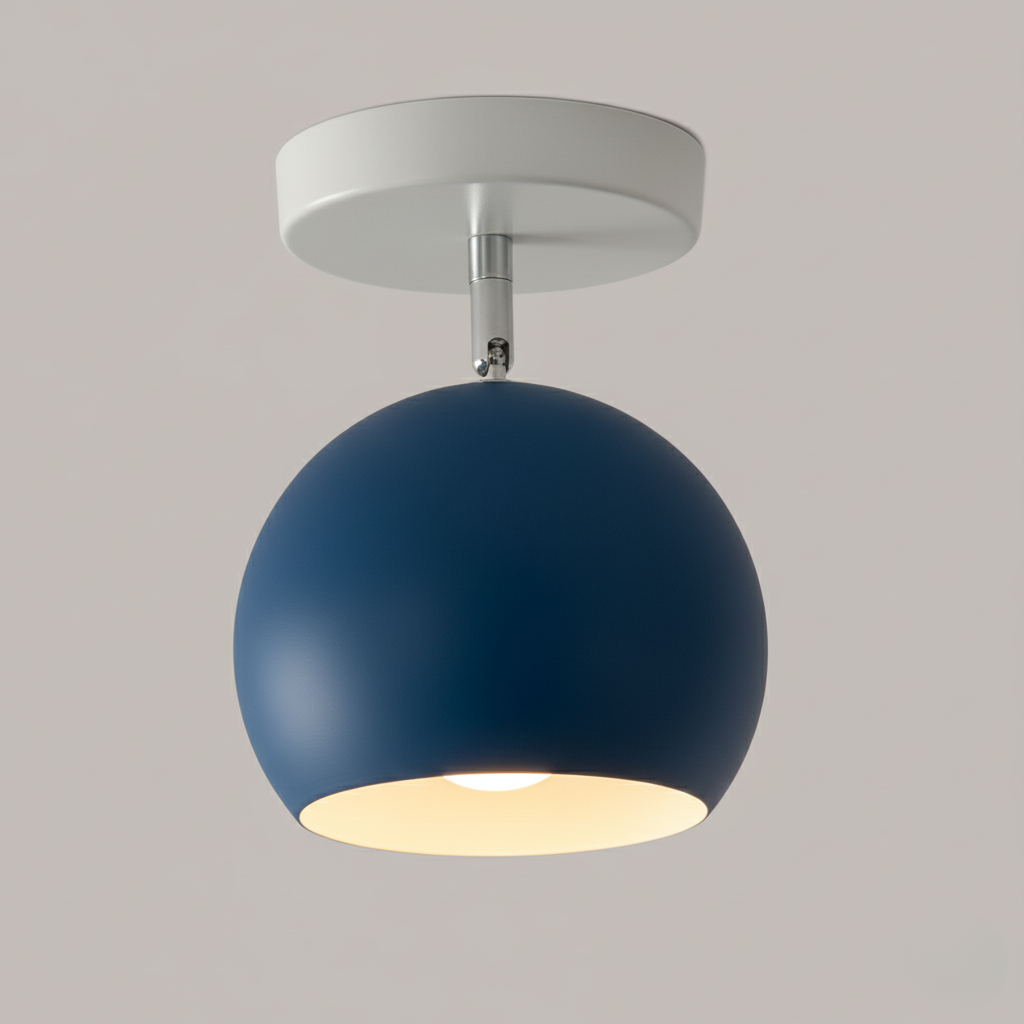 Moderne Scandinavische Minimalistische Plafondlamp van IJzer & Hout in Meerdere Kleuren