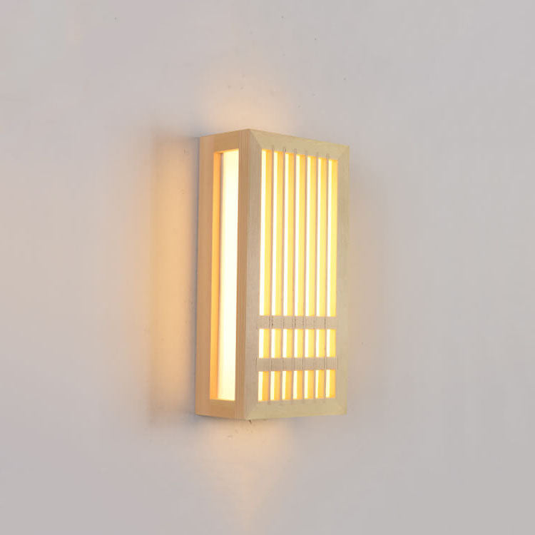 Moderne Houten LED Wandlamp met Beige en Acryl Accenten