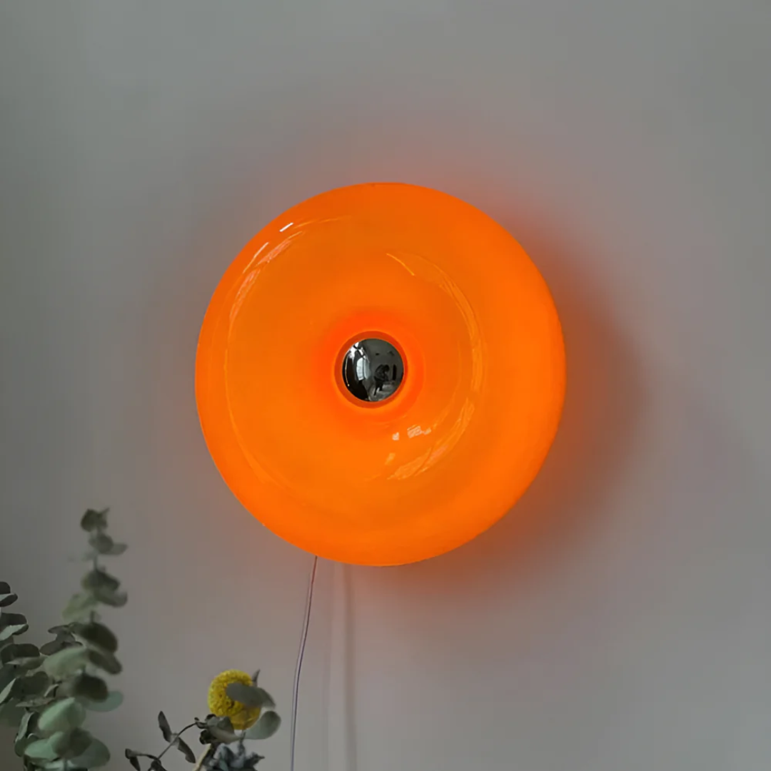 Valo - Unieke Glazen Wandlamp met Oranje Cirkel Design