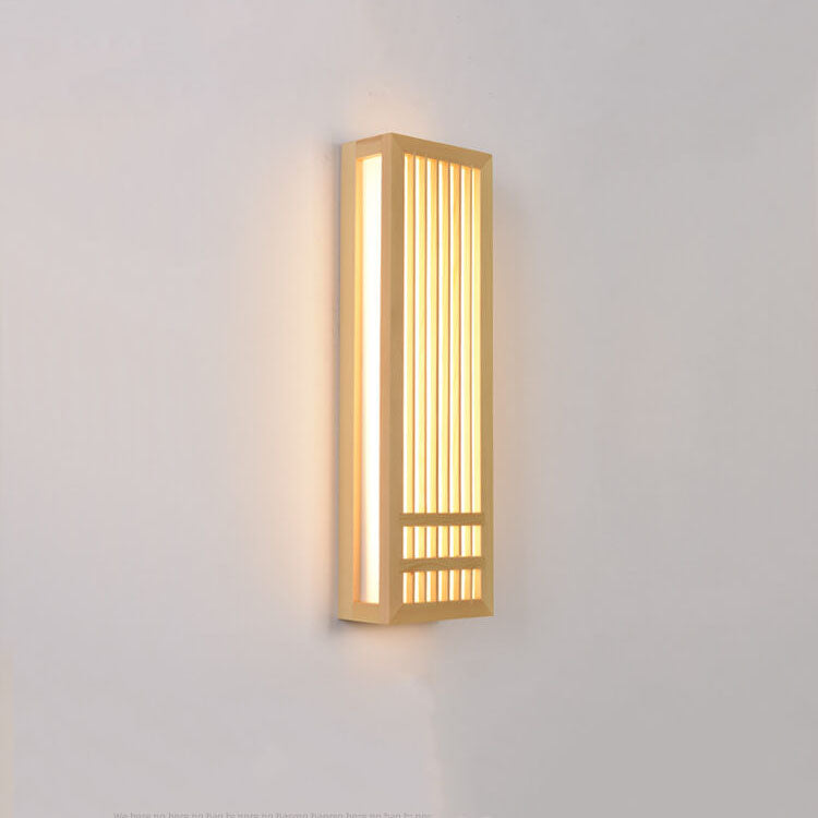 Moderne Houten LED Wandlamp met Beige en Acryl Accenten