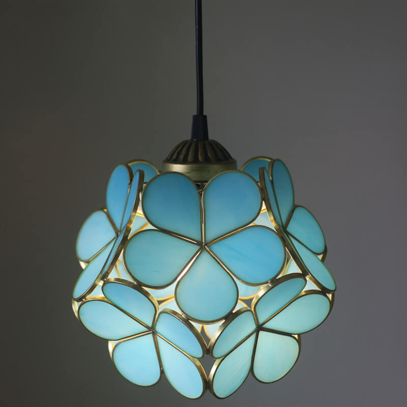 Vintage Glazen Hanglamp – Kleurrijk Handgemaakt Design