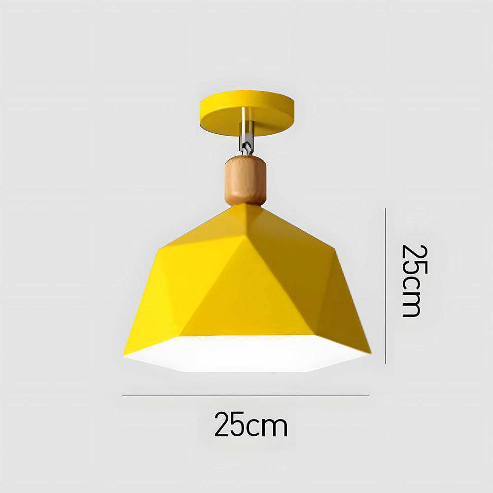 Läila – Scandinavische Plafondlamp met Geometrisch Design & Houten Accent