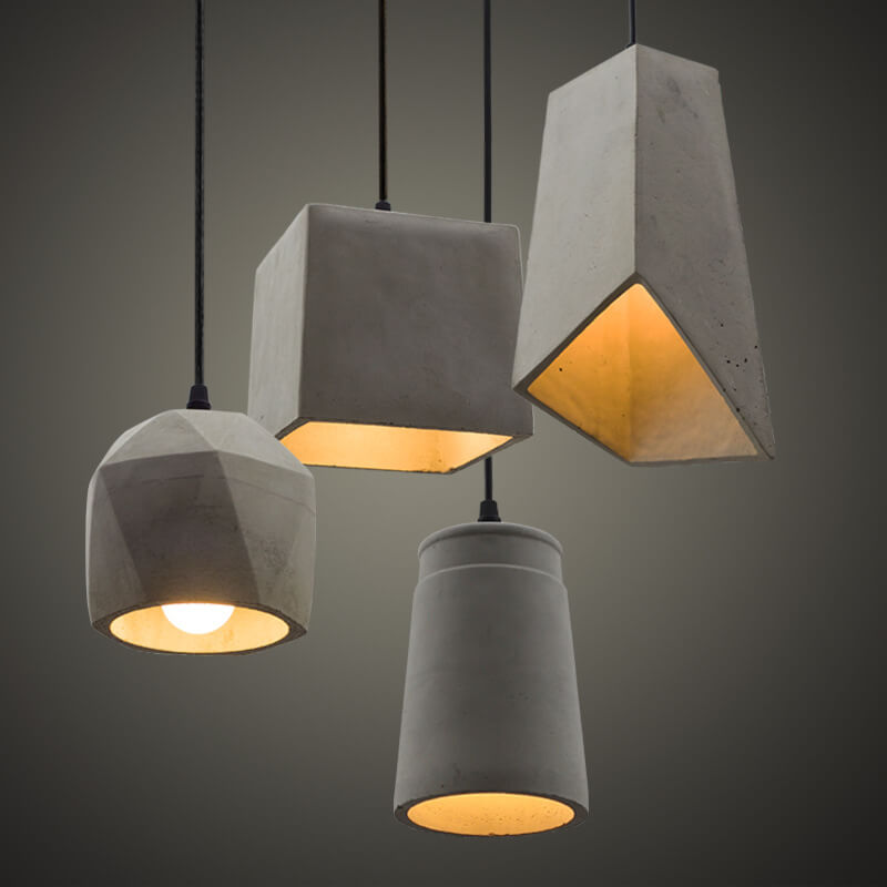 Industriële Cement Hanglamp met een Strak Design
